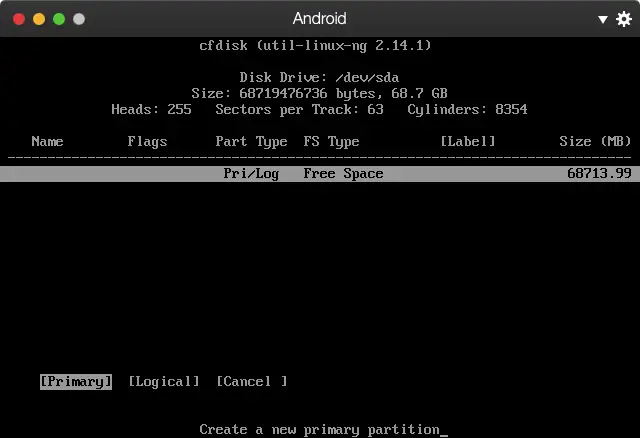 选择 Primary，并回车