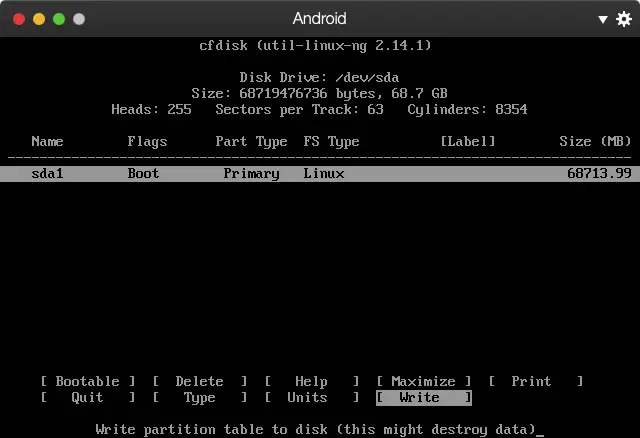 选择 Write，回车