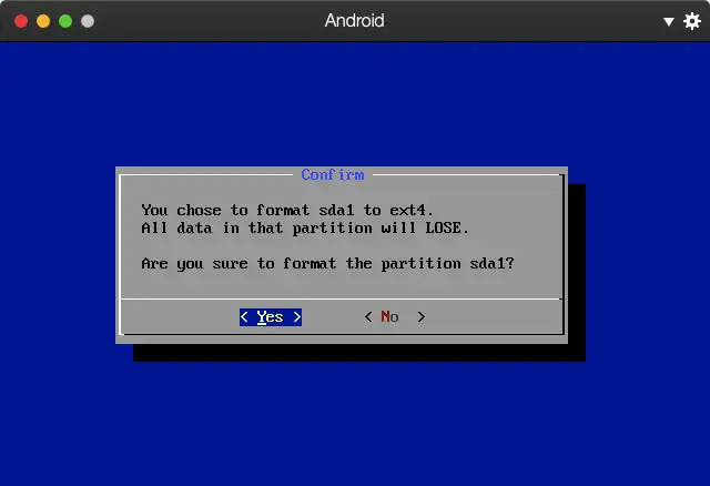确认格式化并回车